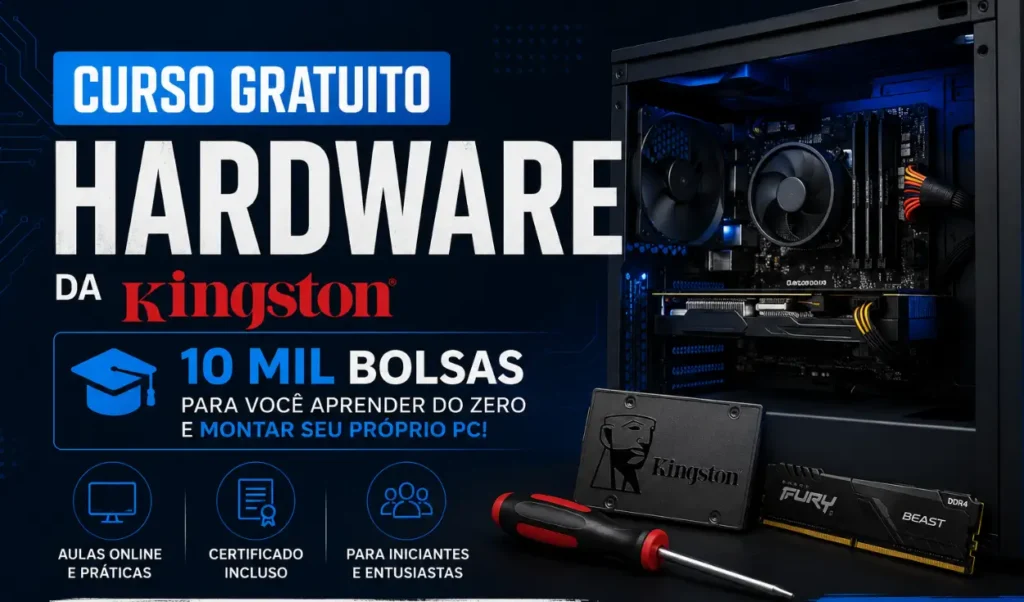 Kingston abre 10 mil bolsas para curso gratuito de Hardware Kingston abre 10 mil bolsas para curso gratuito de Hardware